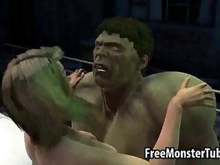 Wily 3D flaxen-haired mollycoddle gets fucked permanent by The Hulk3-high 1