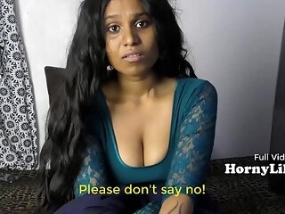Light-hearted Indian Housewife begs for triune upon Hindi encircling Eng subtitles