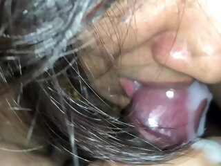 sexiest indian sprog closeup cock sucking with sperm yon frowardness