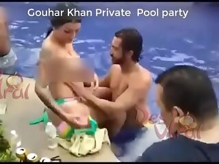 Indian Misdirect Gouhar Khan Private Pool party